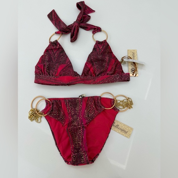 Bellissima Swimwear Red and Gold Bikini. - Picture 6 of 10
